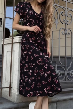 Жіноча лляна сукня в гілочки LadyLike 44 Чорний (ll2085356890381)
