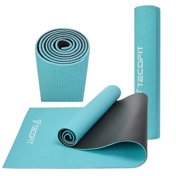 Двухцветный коврик TECOFIT Dual Color PVC Mat бирюзово-черный (TOP17113491)