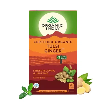 Трав’яний чай з Імбирем та Туласі 25 пакетиків Organic India 801541040438