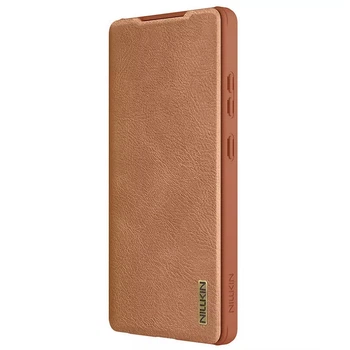 Шкіряний чохол-книжк Nillkin Qin Pro Camshield на Samsung Galaxy S25 Ultra Коричневий