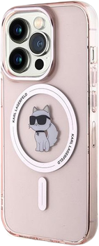 Etui Karl Lagerfeld IML Choupette MagSafe do Apple iPhone 15 Pro Max Pink (KLHMP15XHFCCNOP)