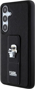 Etui Karl Lagerfeld Gripstand Saffiano Karl&Choupette Pin do Samsung Galaxy S24 Black (KLHCS24SGSAKCPK)