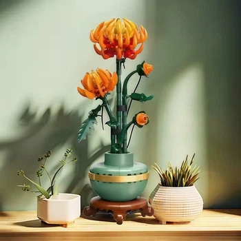 Конструктор Botanicals "Хризантема" 278 деталей для осеннего декора интерьера