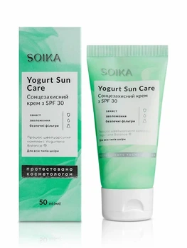 Крем для лица солнцезащитный Soika с SPF30 и пребиотическим комплексом Yogurtene Balance 50 мл