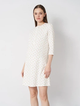 Ночная сорочка для беременных и кормящих KOKO Boutique айвори в сердечках, рукав 3/4, L/XL