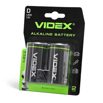 Батарейка щелочная Videx LR2O / D