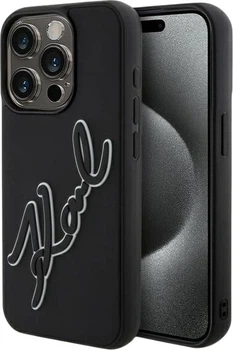Панель Karl Lagerfeld 3D Rubber Signature для Apple iPhone 15 Pro Max Black (3666339257576)