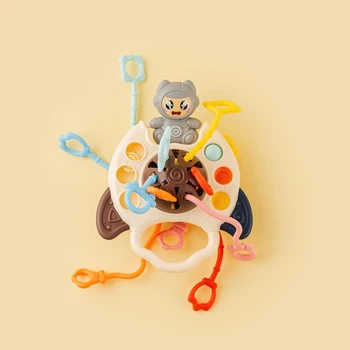 Погремушка-грызунок Yandong Toys Ракета, темная, 12м+