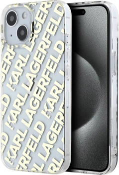 Etui plecki Karl Lagerfeld IML Fullover Logo do Apple iPhone 15 / 14 / 13 Golden (3666339258665)