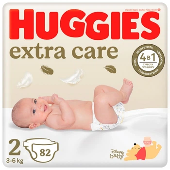 Подгузники Huggies Extra Care 2 (3-6 кг), 82 шт (5029053578088) (6989)