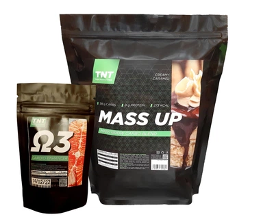Гейнер Mass Up TNT Nutrition (Польша) 2,5 кг вкус Сливочная карамель + Омега 3