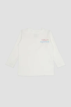 Футболка с длинным рукавом для девочки 128 цвет молочный YUKI ЦБ-00288375