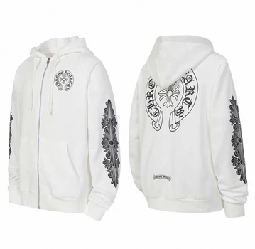 Зіп Худі Chrome Hearts Horseshoe Cross Logo White L