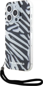 Etui Plecki Karl Lagerfeld IML Zebra Pattern & Cord do Apple iPhone 15 Pro Black (KLHCP15LHZBPKCCK)