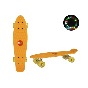 Пенниборд Bambi SC20427 PU колеса со светом 56 см Оранжевый