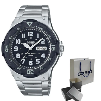 Casio MRW-200HD-1B мужские кварцевые часы стальной браслет водозащита 100 м