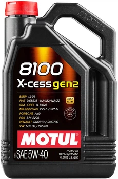 Olej silnikowy Motul 8100 X-cess gen2 SAE 5W-40 4 l 109775 (3374650296456)
