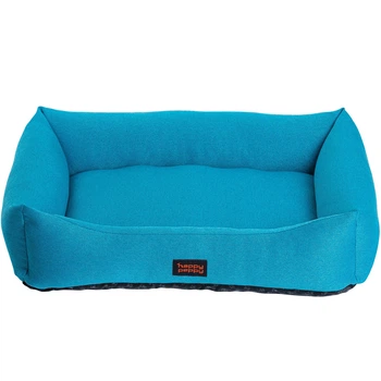 Лежак для собак и котов Happy Peppy Sofa Рогожка 70х50 см Голубой