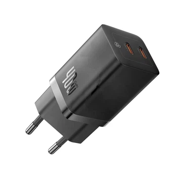Сетевое зарядное устройство Baseus GaN5 Pro Fast Charger USB-C + USB-C 40W (Black)