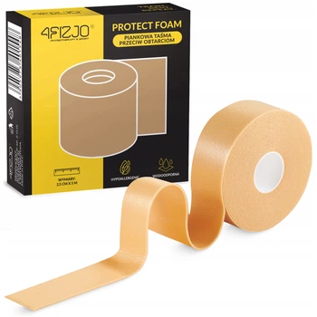 Защитная лента от натирания 4FIZJO Protect Foam 2.5 см x 4.5 м для пальцев и пятки Beige (P-5905973401548)