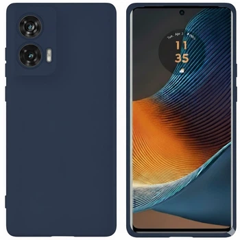 Чехол Fiji Full Soft Premium для Motorola Edge 50 Fusion противоударный бампер с микрофиброй Dark Blue