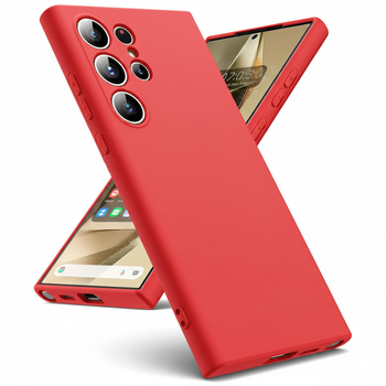 Чехол Fiji Full Soft Premium для Samsung Galaxy S24 Ultra (S928) противоударный бампер с микрофиброй Red