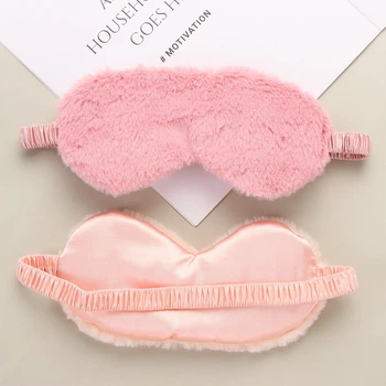 Маска для сна плюшевая "Plush красная 1". Повязка на глаза детская. Наглазная маска женская