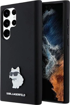 Etui plecki Karl Lagerfeld Silicone Choupette Metal Pin do Samsung Galaxy S24 Ultra Black (3666339259198)