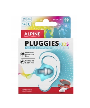 Многоразовые беруши для детей Alpine Pluggies Kids SNR 18 дБ — детские противошумные беруши для сна, самолета, плавания, школы с футляром