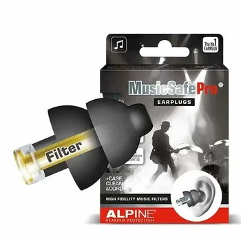 Alpine MusicSafe Pro Black - беруши для музыкантов 16/19/22 дБ, профессиональная защита слуха для концертов и репетиций
