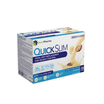 Протеиновый коктейль для контроля веса и похудения Quick Slim Банан с печеньем 30 саше