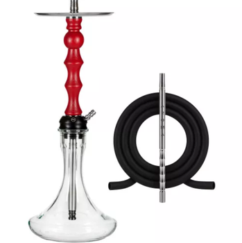 Кальян Aroma Hookah Lima Red 55 см Арома Хука Лима Красный с деревянной накладкой под употнитель