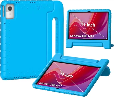 Противоударный силиконовый чехол Eva Stand для планшета Lenovo Tab M11 2024 11” TB330FU / TB330XU Голубой