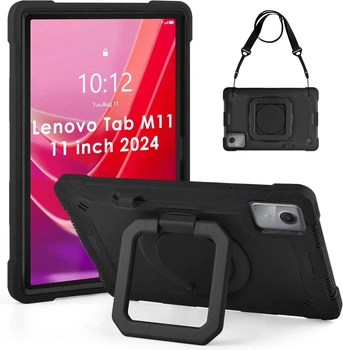 Протиударний чохол для Lenovo Tab M11 2024 11” TB330FU / TB330XU з ремінцем та обертальною на 360° підставкою Чорний
