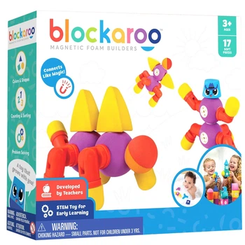 Klocki magnetyczno-piankowe Blockaroo Zwierzęta 17 elementów 301009 (0816448028274)