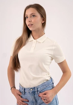 Футболка поло женская TvoePolo однотонная CLASSIC 95/5 XL Молочная (832-21 xl)