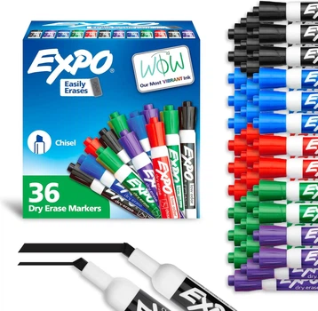 Набор маркеров для досок сухого стирания EXPO Low Odor Dry Erase Markers Цветные 36 шт (071641084599)