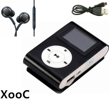 Мини MP3 плеер алюминиевый клипса + вакуумные наушники + USB переходник. Мп3 плеер для спорта, бега WJ3B