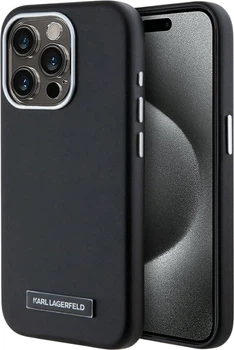 Панель Karl Lagerfeld FW Metal Plate MagSafe для Apple iPhone 15 Pro Max Black (3666339254919)
