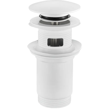 Донний клапан для раковини Koer PW-07-03 1 1/4'' з переливом автоматичний СLICK-СLACK (Колір білий) ( 12326 )