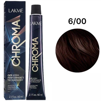 Безаміачна перманентна фарба для волосся Lakme Chroma Permanent Hair Color 6/00 Dark Blonde 60 мл