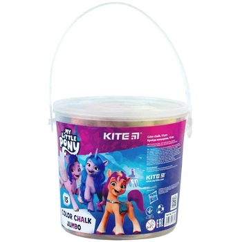 Мелки цветные Kite Jumbo My Little Pony 15 штук в ведерке LP24-074