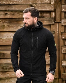 Чоловіча демісезонна кофта на флісі Stone Island S чорна (94724)