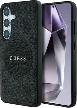 Панель Guess 4G Round Patch Classic Logo MagSafe для Samsung Galaxy S25 Plus Black (3666339448936)