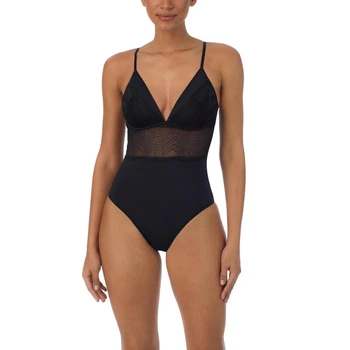 Жіноче боді DKNY з хвилястим мереживом 1159848815 (Чорний 32C)