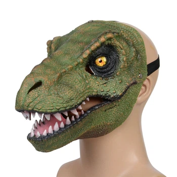 Маска динозавра 3D Jurassic World с подвижной челюстью для детей и взрослых реалистичная маска для праздников (578547)