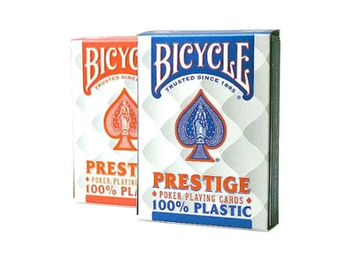 United States Playing Card Company Карти гральні Bicycle Prestige Rider Back 100% Plastic Jumbo Index (red, blue) (44100)