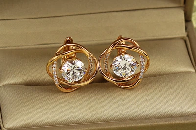 Серьги Xuping Jewelry Буря 1,7 см золотистые