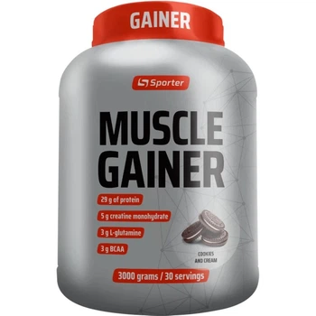 Гейнер Sporter Muscle Gainer 3 кг Печиво Крем