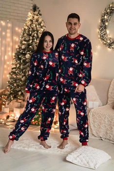 Парные комплекты Santa мужская и женская пижама Family look M (VEL06061)